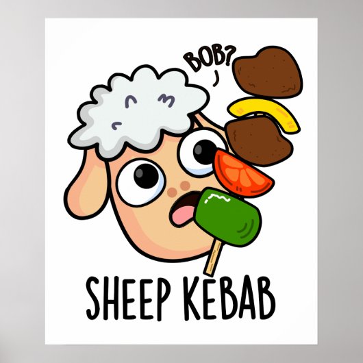 Schaap Kebab Grappige Shish Kebab Woordspeling Poster (Voorkant)