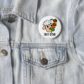 Schaap Kebab Grappige Shish Kebab Woordspeling Ronde Button 5,7 Cm (In situ)