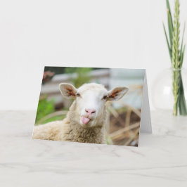 Schaap laat tong zien feestdagen kaart