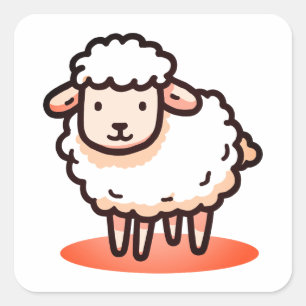 Schaap, Lam, Cartoon Vierkante Sticker
