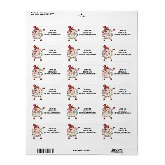 Schaap Lam schar schrobben favoriete kerstverlicht Etiket (Full Sheet)