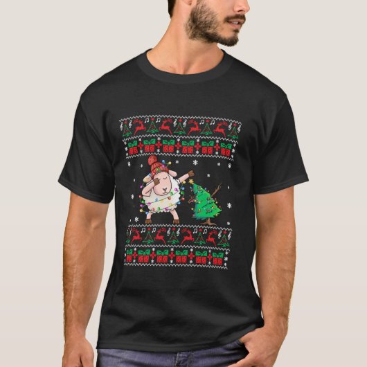 Schaap Lelijk Kerst Sweater Dabbing Schaap Xmas El T-shirt (Voorkant)