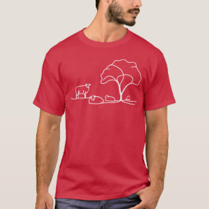 Schaap Lijntekening - vintage T-shirt