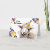 Schaap met ballonnen en feestje Pet Happy Birthday Kaart (Voorkant)