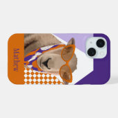 Schaap met bril iPhone 15 case (Achterkant horizontaal)