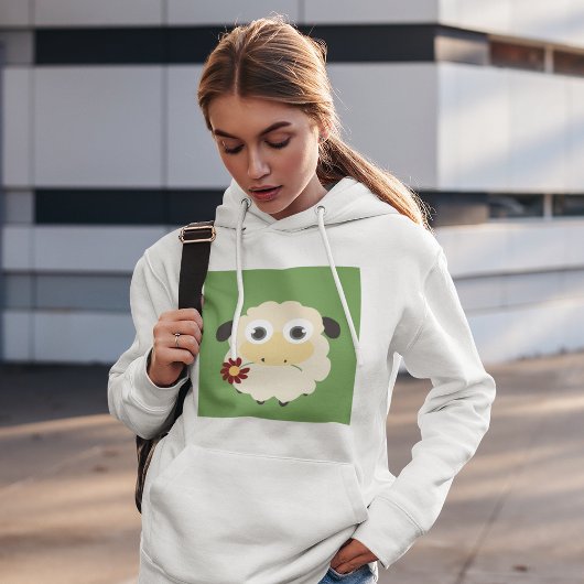Schaap Met Een Bloem Hoodie