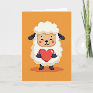 Schaap met Fluwelen Vacht Liefdeskaart Kaart