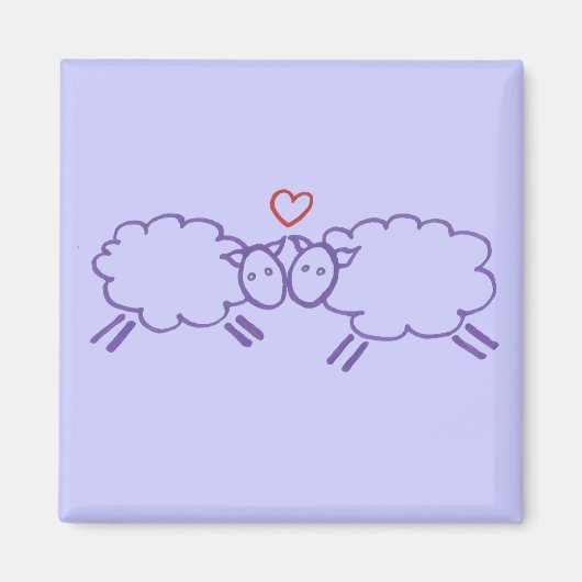 Schaap met hart magneet (Voorkant)