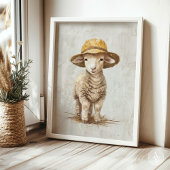 Schaap Met Hoed Schilderij Whimsical Boerderijdier Poster