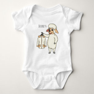 Schaap met jas cartoon romper