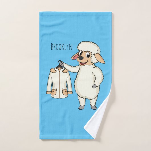 Schaap met jasje cartoon bad handdoek (Handdoek)