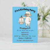 Schaap met jasje cartoon kaart (Staand voorkant)