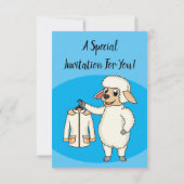 Schaap met jasje cartoon kaart (Achterkant)