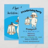 Schaap met jasje cartoon kaart (Voorkant / Achterkant)