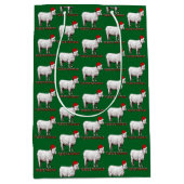 Schaap met kerstmuts en grap fleece Navidad Medium Cadeauzakje (Voorkant)