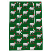 Schaap met kerstmuts en grap fleece Navidad Medium Cadeauzakje (Achterkant)