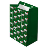 Schaap met kerstmuts en grap fleece Navidad Medium Cadeauzakje (Achterkant Gekanteld)