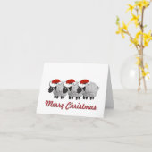 Schaap met kerstmuts geen foto kaart (Gele Bloem)