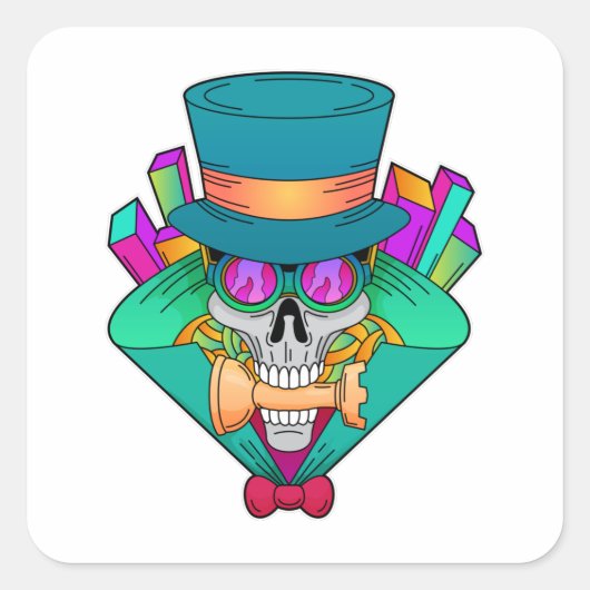 Schaap met schaafkop Rook Vierkante Sticker (Voorkant)