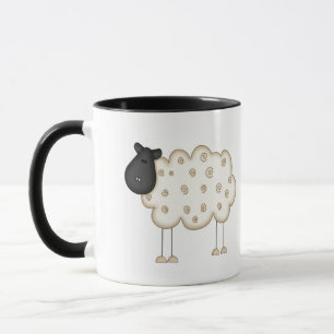 Schaap met stickfigure T-shirts en cadeaus Mok