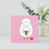 Schaap Mignon dat Bruine Wol Breidt (Staand voorkant)