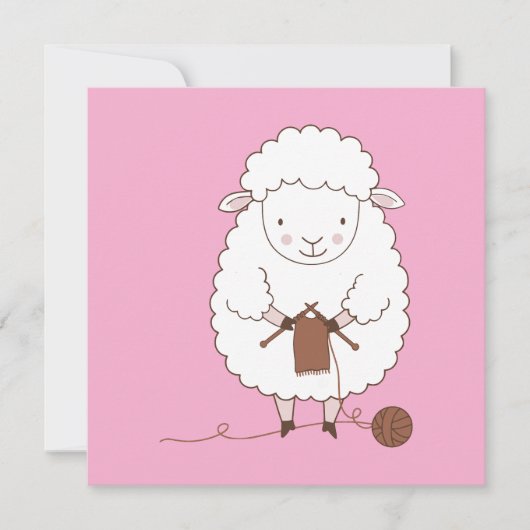 Schaap Mignon dat Bruine Wol Breidt (Voorkant)