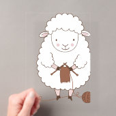 Schaap Mignon dat Bruine Wol Breidt Acryl Uitnodigingen (Insitu (Draagbaar))