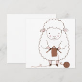 Schaap Mignon dat Bruine Wol Breidt Kaart (Voorkant / Achterkant)