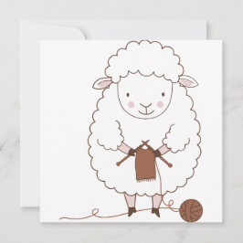 Schaap Mignon dat Bruine Wol Breidt Kaart