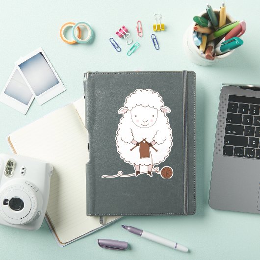 Schaap Mignon dat Bruine Wol Breidt Sticker (iPad Cover)
