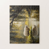 Schaap onder een wilgenboom schilderij legpuzzel (Verticaal)