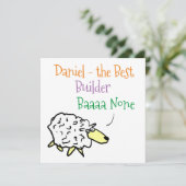 Schaap Ontwerp voor een Bouwer Feestdagenkaart (Staand voorkant)