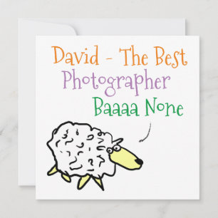 Schaap ontwerp voor een fotograaf feestdagenkaart