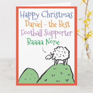 Schaap Ontwerpt Prettig Kerst Voetbal Supporter Kaart