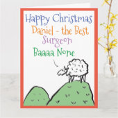 Schaap Ontwerpt Prettig Kerstfeest voor Chirurg Ka Kaart (Gele Bloem)
