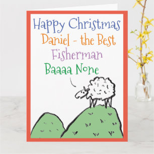 Schaap Ontwerpt Prettig Kerstfeest voor een Visser Kaart