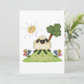 Schaap op een heuvel uitnodigingen (Staand voorkant)