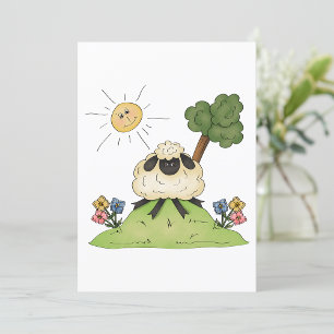 Schaap op een heuvel uitnodigingen