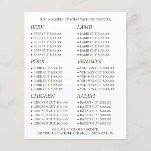 Schaap op Gras, Boer & Slager Reclame Flyer (Achterkant)