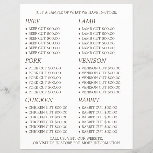 Schaap op Gras, Boer & Slager Reclame Flyer (Achterkant)