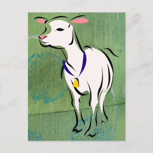 Schaap op Mixed Media Achtergrond Briefkaart (Voorkant)