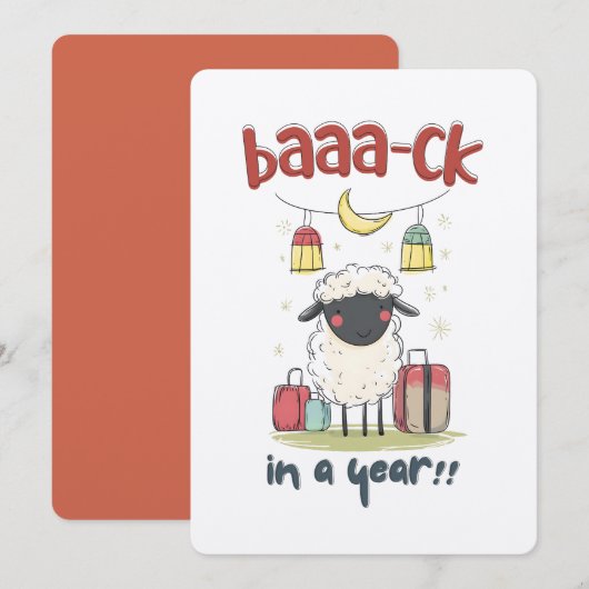 Schaap op Sabbatical | Baaa-ck over een jaar! Kaart (Voorkant / Achterkant)