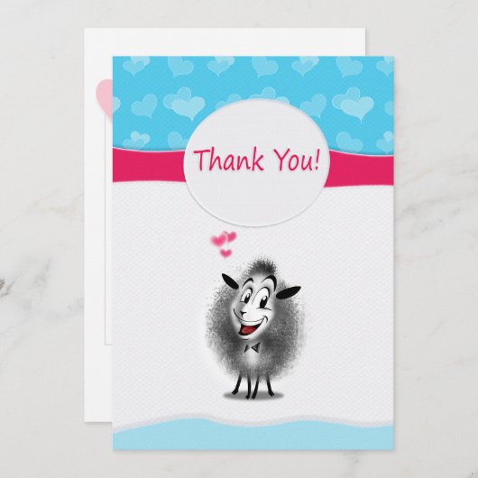 Schaap Papieren Kunst Modern Bedankkaart (Voorkant / Achterkant)