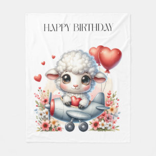 Schaap Piloot Verjaardag Fleece Deken