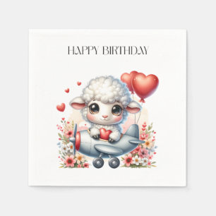 Schaap Piloot Verjaardag Servet