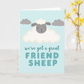 Schaap Puns Kaart voor Vrienden (Gele Bloem)