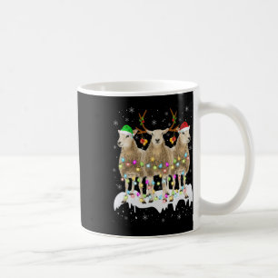 Schaap Rendier Kerstman Kerst Met Licht Pret Xmas Koffiemok