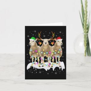 Schaap rendier Kerstmis met Licht Leuk Xmas Kaart