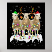 Schaap rendier Kerstmis met Licht Leuk Xmas Poster (Voorkant)