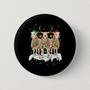 Schaap rendier Kerstmis met Licht Leuk Xmas Ronde Button 5,7 Cm